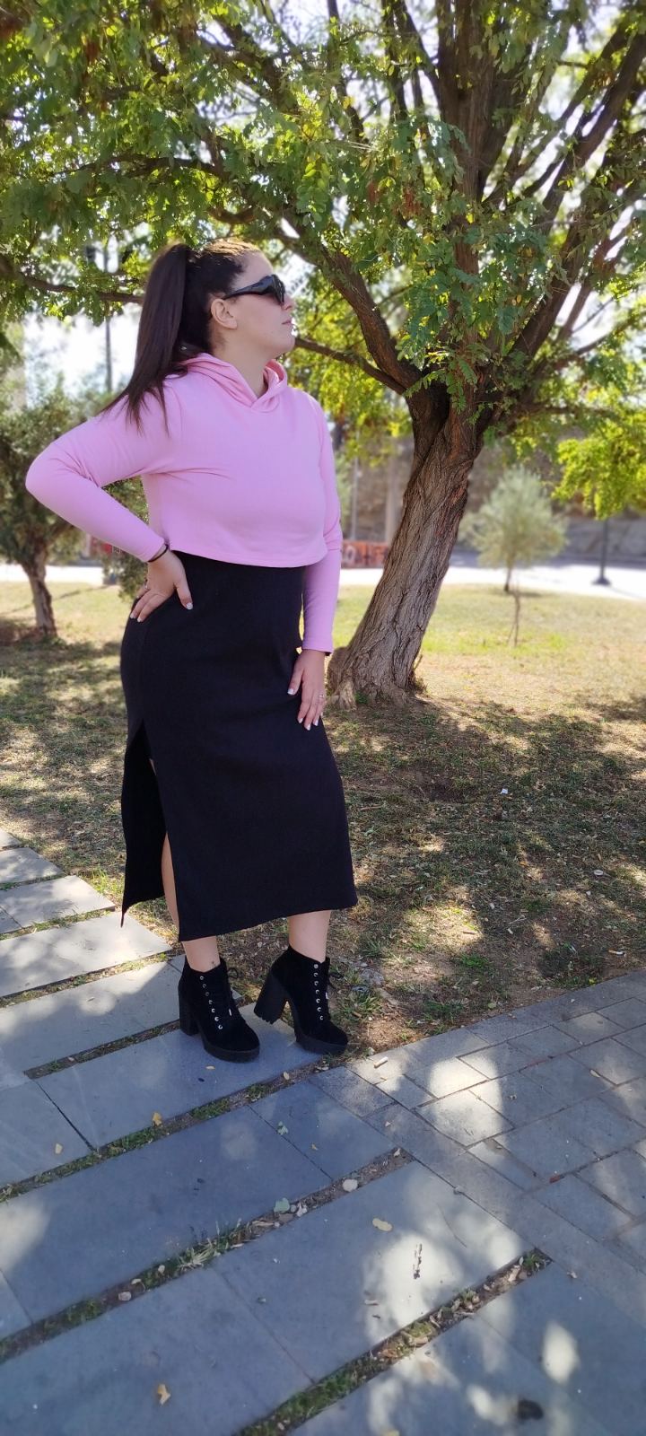 Μακρυμάνικη Crop Μπλούζα
