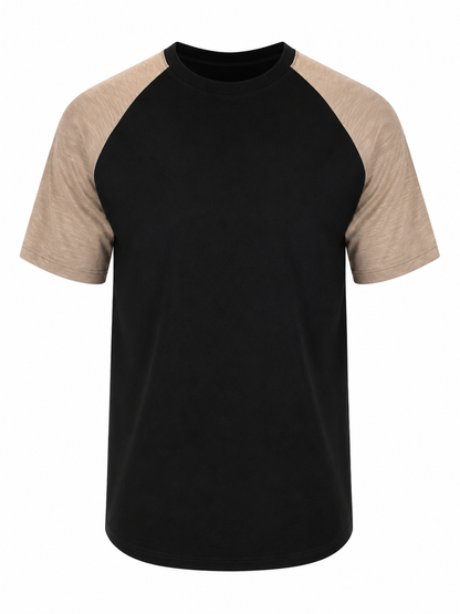 T-Shirt με Διχρωμία στα Μανίκια