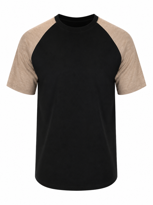 T-Shirt με Διχρωμία στα Μανίκια