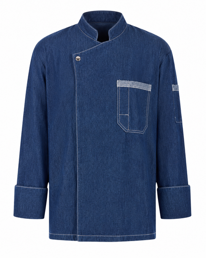 Σακάκι Chef Denim με Mao Γιακά