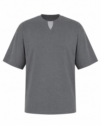 T-Shirt με Διχρωμία στη V Λαιμόκοψη