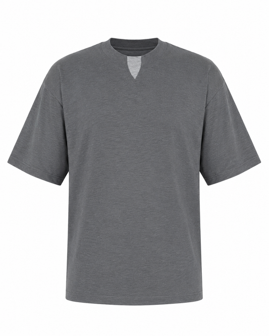 T-Shirt με Διχρωμία στη V Λαιμόκοψη